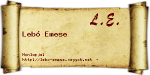 Lebó Emese névjegykártya