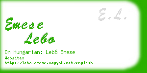 emese lebo business card